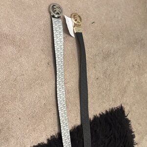 Michael Kors Black and Gold Belt Duo